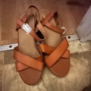 Lane Bryant Women's Brown Strappy Sandals